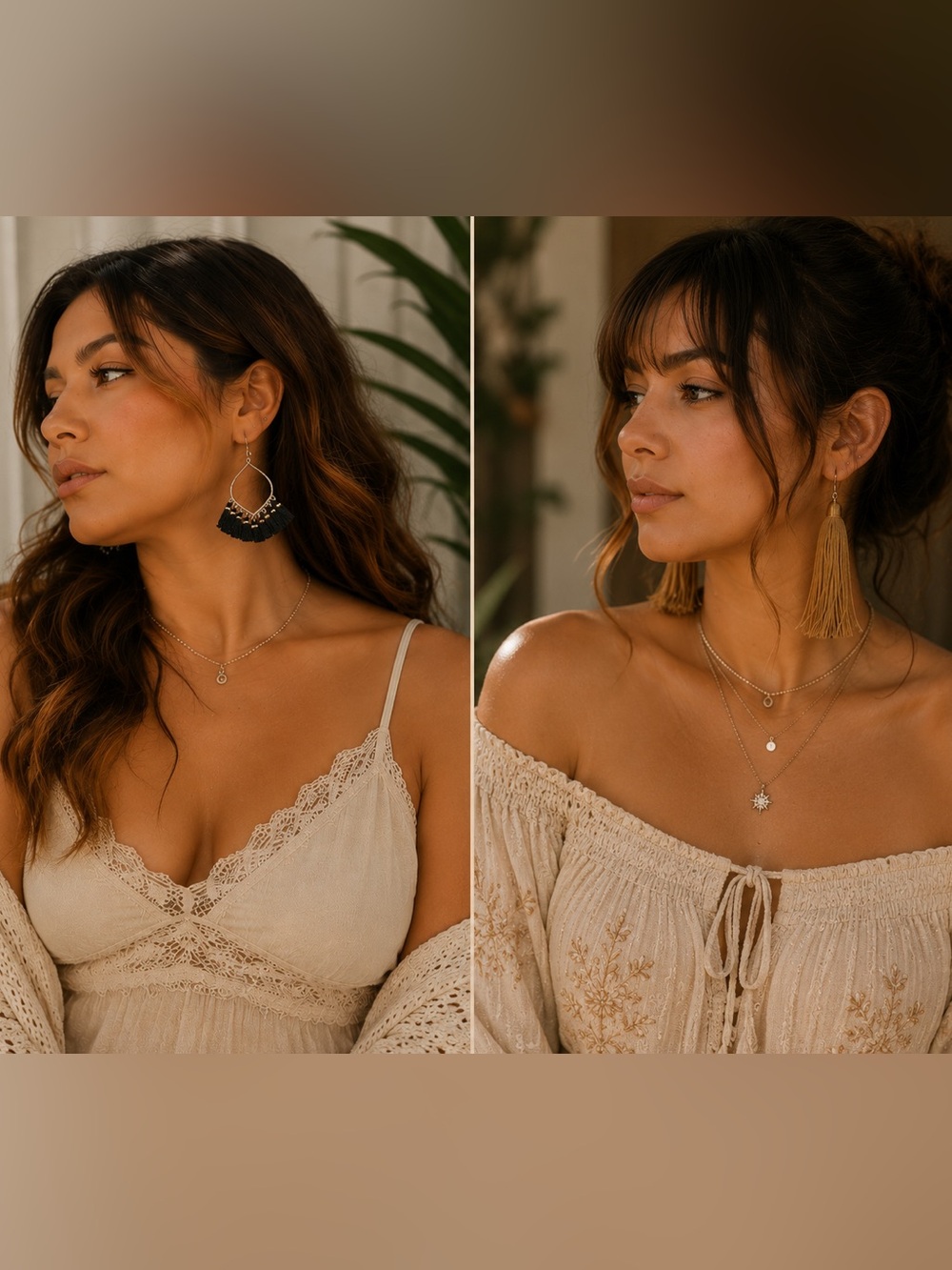 Boho Tassel Earring Set - 2 Pairs Bundle